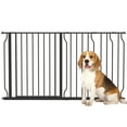 thumbnail image 1 of PawHut 30"- 57" Extra Wide Dog Gate with Double Locking System Black, 1 of 10