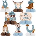 thumbnail image 2 of Western Cowboy Honeycomb Centerpiece, My first Rodeo 1st Birthday Table Decoration Centerpiece How the West Was One Centerpiece for Boy wild west 1st Birthday Party, 2 of 8