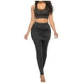 thumbnail image 1 of Jsaierl Slim Fit Skirt Running Workout Leggings Solid Color Pants with Pockets, 1 of 7
