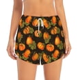 thumbnail image 2 of Picia Orange Pumpkin Pattern Women's 2 in 1 Athletic Running Shorts High Waisted Workout Casual Gym Sweat Shorts with Comfy Liner Zipper Pockets-Large, 2 of 9