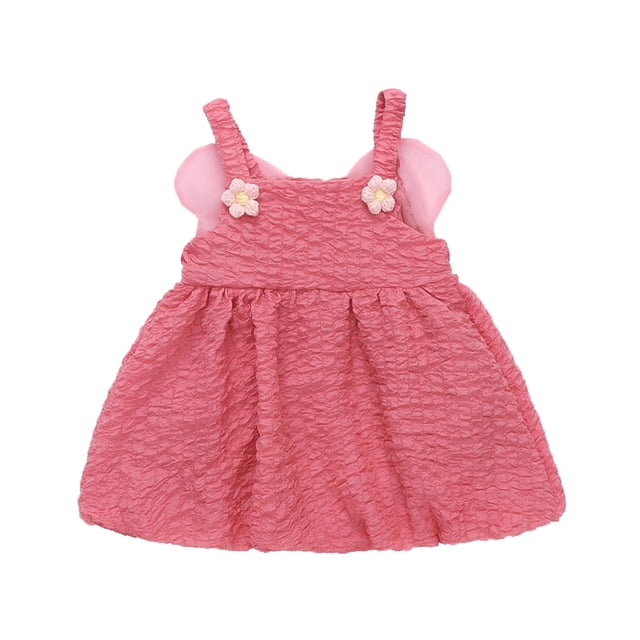 HBFAGFB Robe Bébé Fille Robe Sans Manches à Bretelles pour Tout-Petits Robe de Fête Dansante Douce Mignonne Jupe Rouge Melon D\'eau Taille 110