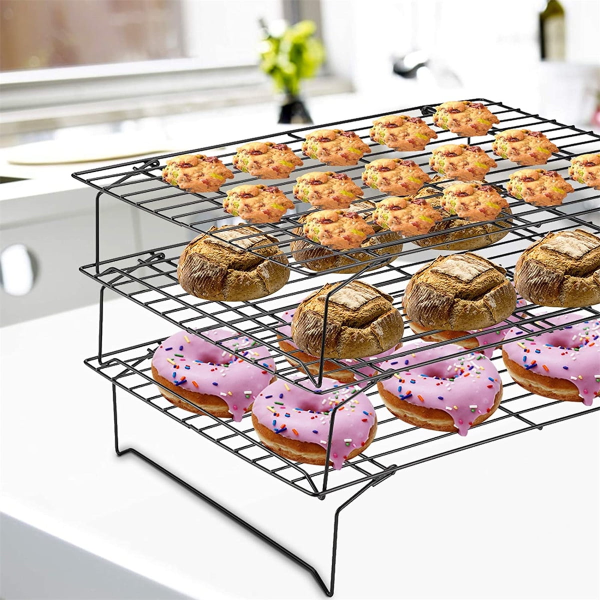 Dropship Loaf Cooling Mesh Non Stick Wire Rack, Drying Rack For Cakes  Breads Biscuits Cookies Cooling Rack Stand Roasting Baking to Sell Online  at a Lower Price