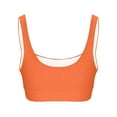 thumbnail image 4 of Wyobmus Womens Bikini Top Ribbed Padded Adjustable Straps Swimsuit Sports Bra Scoop Neck Padded Bathing Suit Tops U Back Bikini Swimsuit Workout Crop Swimwear Orange, 4 of 9