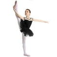 thumbnail image 3 of TiaoBug Kids Girls Mesh Spliced Ballet Tutu Dress Cutout Back Gymnastics Skirted Leotard Ballerina Dancewear Black 10, 3 of 7