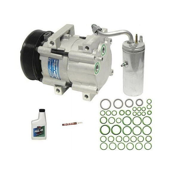 A/C Compressor Kit - Compatible with 1999 - 2003 Ford F-250 Super Duty 7.3L V8 VIN F Mechanical Turbo Diesel (with Fixed Orifice) 2000 2001 2002