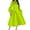 Green, variant on FcBaudy Long Sleeve Round-Neck Mid-Calf Dress,Summer Dresses for Women Women Versatile Fashion Long Sleeved Waist Retraction Solid Split 7/4 Sleeve Waist Wrapped Large Hem Long Dress Women Dress