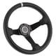 thumbnail image 1 of Volante de carreras de cuero negro con bocina, plato hondo, estilo SPARCO, 350mm/14 pulgadas, 6 pernos, 1 of 12