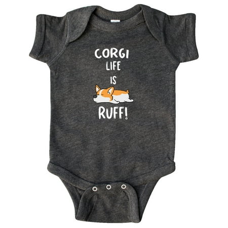 

Inktastic Corgi Life is Rough Gift Baby Boy or Baby Girl Bodysuit