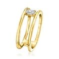 thumbnail image 3 of Pure Collection by Ross-Simons 0.25 Carat Emerald-Cut Lab-Grown Diamond Open-Space Ring in 18kt Gold Vermeil, Women's, Adult, 3 of 6
