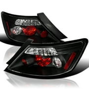 Spec-D Tuning Black Tail Lights Compatible with 2006-2011 Honda Civic Coupe 2 Door, Left + Right Pair Assembly
