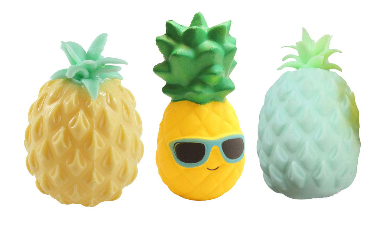 Set of 3 Cute Stress Balls - Sensory, Stress, Fidget Toy Super Soft - Water Bead Foam - Fruit - Walmart.com