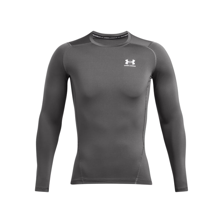 Under Armour CASTLEROCK/WHITE Men's HeatGear Compression T-Shirt