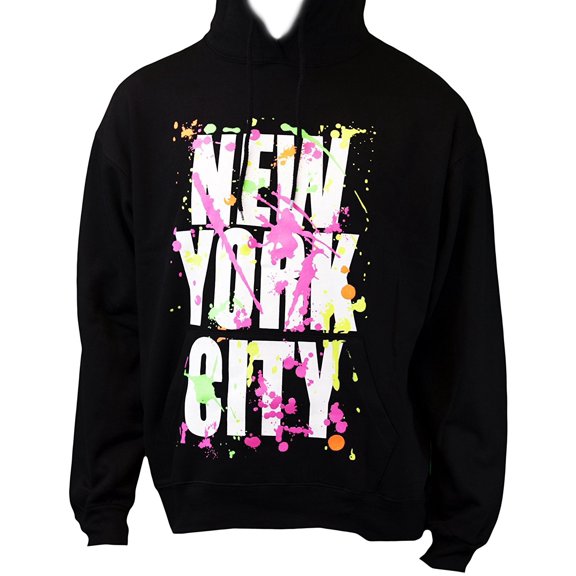 Youth New York Paint Splash Hoodie Kids Sweatshirt NY Splatter Black Kids Me...