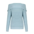 thumbnail image 6 of IROINNID Reduced Womens Sweater Off-The-Shoulder Pullover Sweater Solid Color Casual Short Length Long Sleeve Knit Sweater Coat, 6 of 8