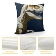 thumbnail image 4 of ONETECH Throw Pillow Covers Dinosaur Tyrannosaurus Navy Blue Prehistoric Paleontologist Decorative Pillow Cases Room Home Decor Square Pillowcases, 4 of 5