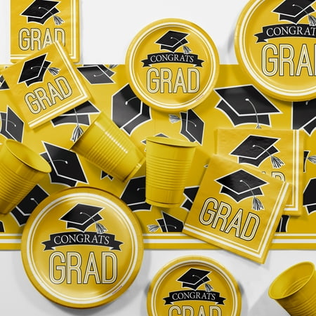 - Graduation School Spirit Yellow Party Supplies Kit