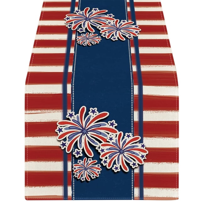 Birdeem New Independence Day Table Flag Patriotic Dwarf Truck Pattern Table Cloth Table Decoration Strip Scarf