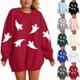 thumbnail image 2 of Godom Halloween Sweatshirts for Women Pumpkin Graphic Long Sleeve Tunic Shirts Crewneck Loose Pullover Tops 2025 Trendy Outfit, 2 of 7