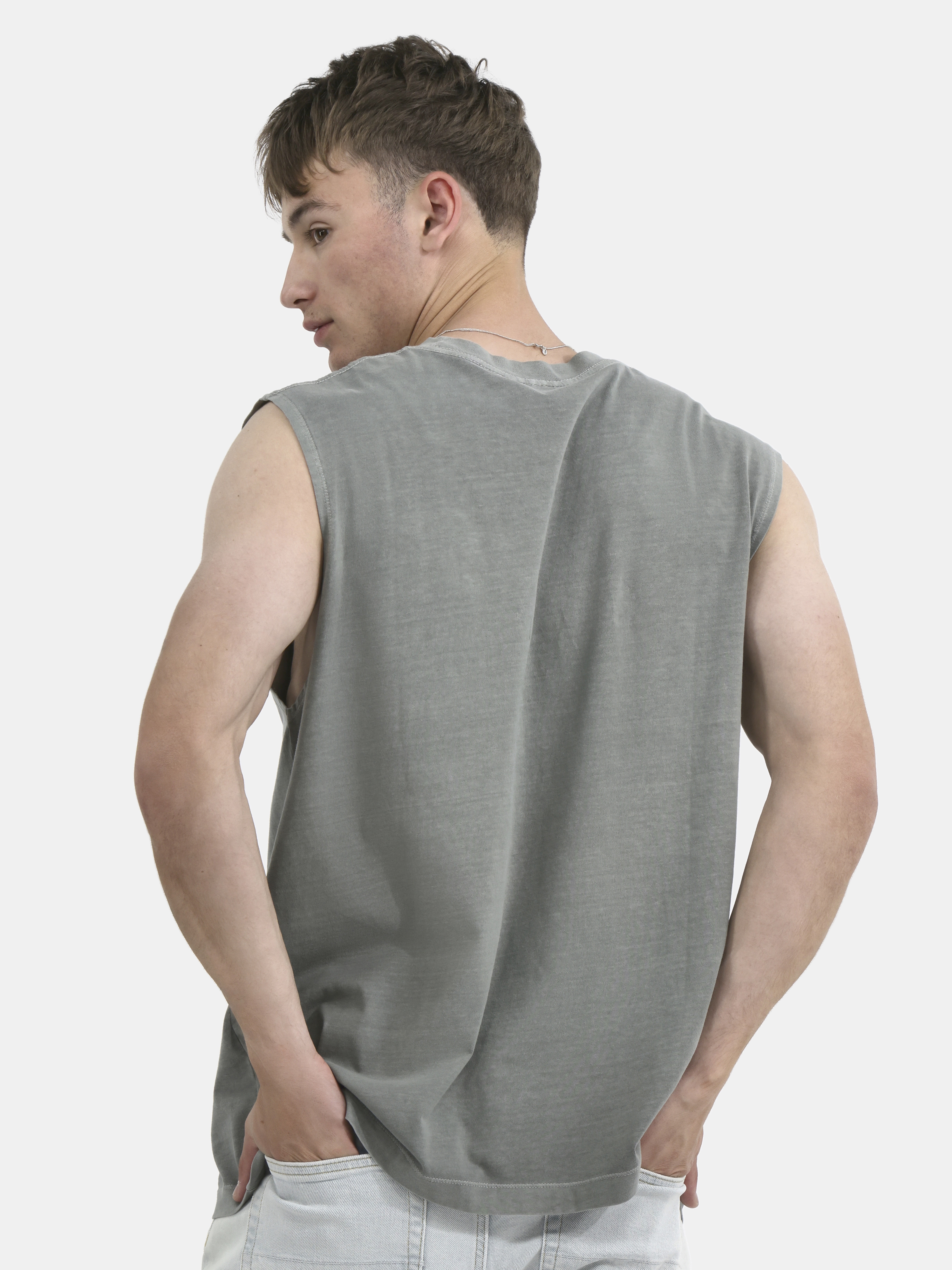 No Boundaries Men's & Big Men's Oversized Sleeveless Cotton Muscle Tee, Sizes XS-5XL