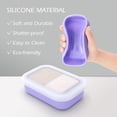 thumbnail image 5 of IGETTOCO Enhanced Leakproof Silicone Travel Shampoo bar Holder Shampoo and Conditioner Bar Container Soap Box for Handmade Soap Shatterproof Soap Holder for Save Soap (Clear&Violet), 5 of 8