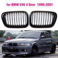 thumbnail image 4 of Gloss Black Front Kidney Grille Slat Style Grill For BMW E46 4 Door 1998 1999 2000 2001 Car Styling, 4 of 6