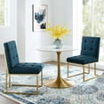 thumbnail image 4 of Modway Privy 18.5" Fabric Dining Accent Chair in Gold/Azure (Set of 2), 4 of 4