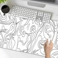 thumbnail image 3 of Topographic Extended White Mouse Pad Large Black White Topo Mousepad Modern Abstract Minimalist Line Desk Mat XL Non-Slip Rubber Base Office Home Computer Keyboard Gaming Mouse Pad 31.5 x 11.8 Inches, 3 of 6