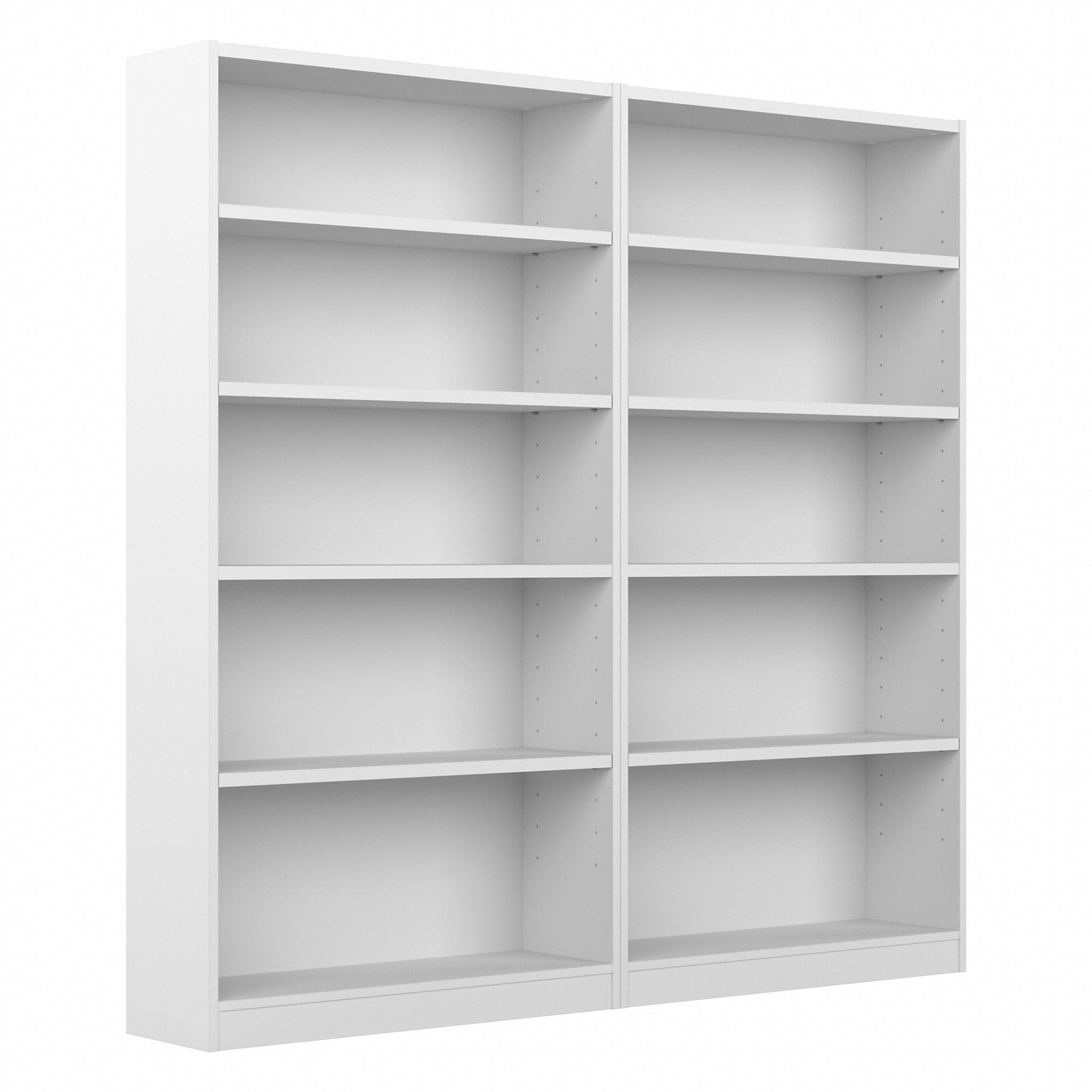 Bush Furniture Universal 5 Shelf Bookcase Set of 2