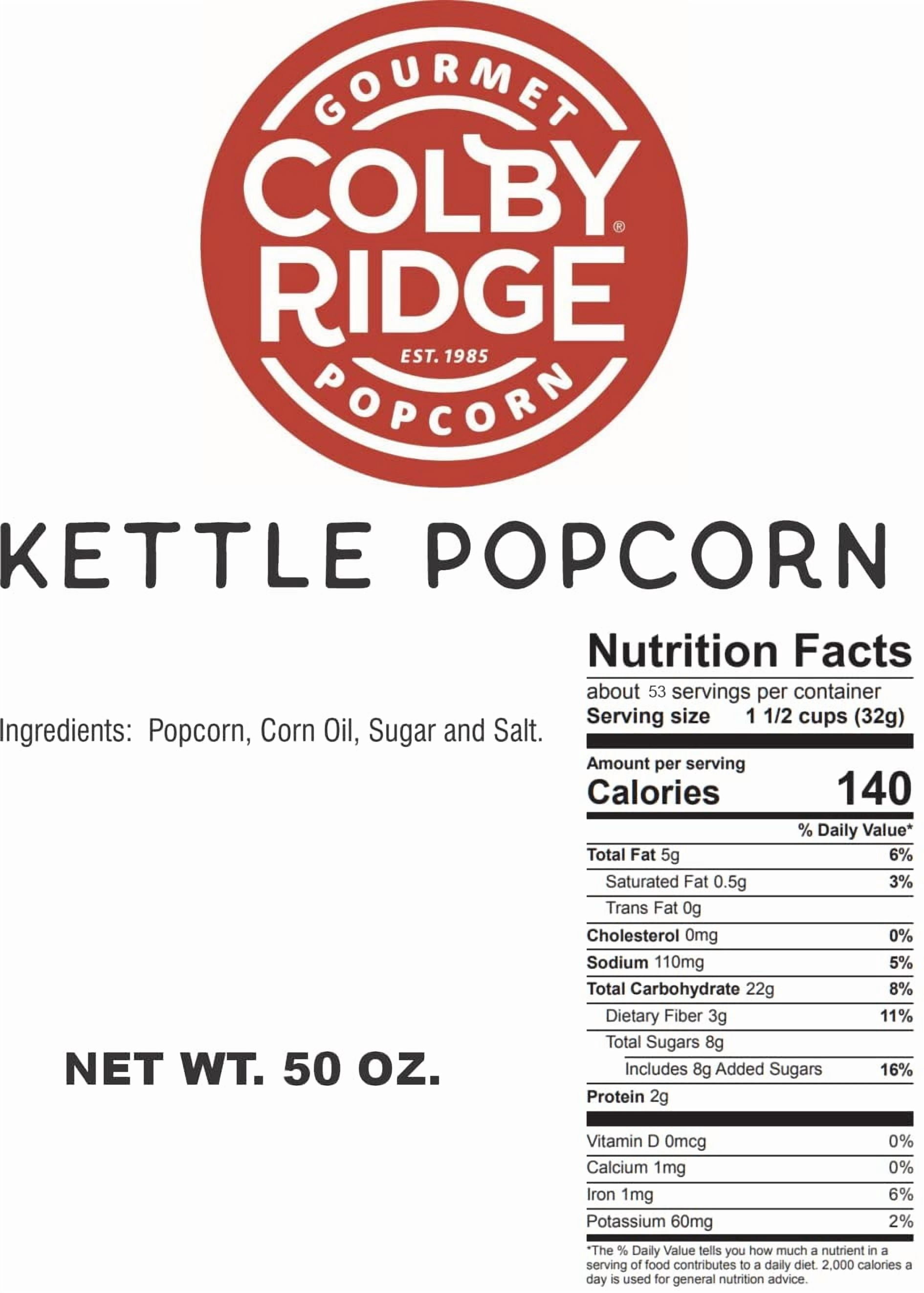 Colby Ridge Kettle Gourmet Craft Popped Gluten Free Popcorn Bulk Sized Large Gift Bags (Bulk 5 Gal. 80 Cups)