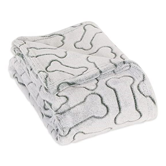 DII Hunter Green Embossed Bone Print Pet Blanket
