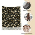 thumbnail image 6 of Cauagu Elegant Gold Moose Print Women Wrap Shawl tassels Scarves Retro Scarf 77.6"X28.3", 6 of 8