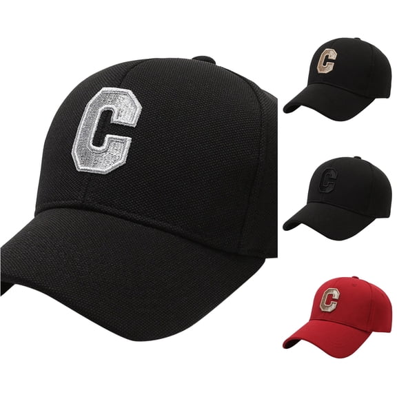 XIAOCHA Mens Letter C Embroidered Solid Baseball Cap Adjustable Hat Bands Outdoor Baseball Hats,F