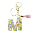 thumbnail image 2 of Hariumiu Colorful Acrylic Initial Keychain with Pink Tassels Decor Letter Cup Pendant Keyring Water Bottle Decoration Birthday Gift, 2 of 8