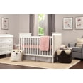 DaVinci Lila 3in1 Upholstered Convertible Crib in White with Oatmeal Fabric Finish