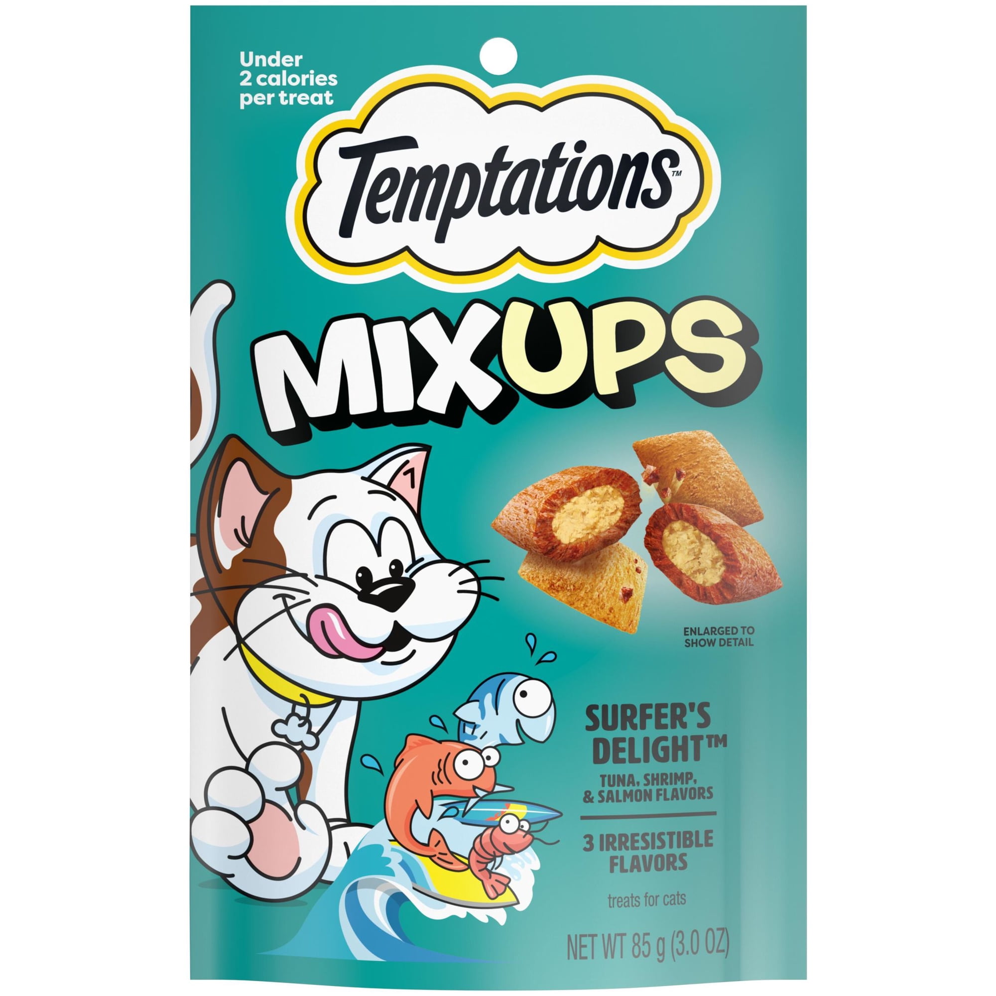 Temptations MixUps Salmon, Tuna & Shrimp Flavor Crunchy & Soft Treats for Cat, 3 oz (12 Count)