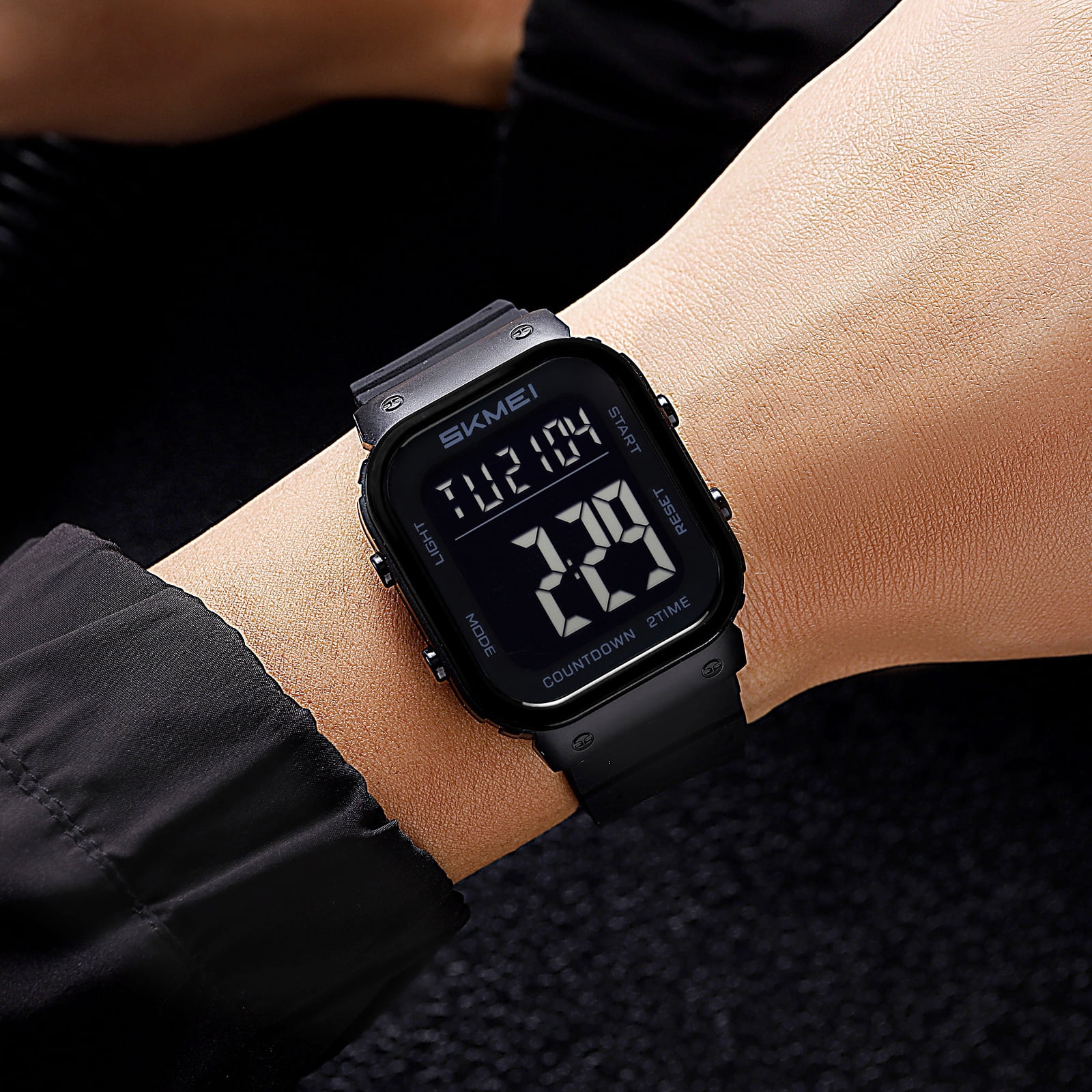 SKMEI Mens Digital Watch Outdoor Sports Waterproof Large Face Wrist Watches with LED Back Ligh/Alarm/Stopwatch