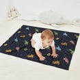 thumbnail image 2 of DarkBlue Dinosaurs in Space Pattern Blanket,Comfortable Soft Flannel Throw Blanket,All Season,Warm Lightweight Blankets for Sofa Bed Couch Living Room Chair,30"x40", 2 of 4