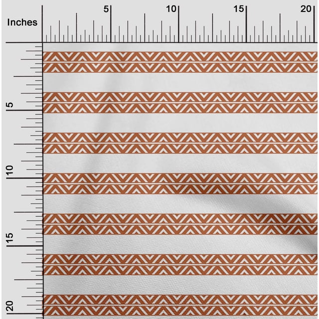 oneOone Coton Soie Rouille Brun Tissu Rayure & Chevron Géométrique Robe Matériel Tissu Imprimé Tissu par la Cour 42 Pouces de Large
