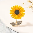 thumbnail image 4 of Hyasfey Women Brooch Sunflower Shape Rhinestone Decor Anti-slip Shoulder Bag Suit Coat Collar Hat Scarf Decoration Clothes Pin Party Prom Bride Wedding Garment Jewelry, 4 of 7