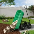 thumbnail image 4 of 1200 LBS Heavy Duty Poly Dump Cart, 10" No-Flat Tires, 180° Rotating Handle & Quick-Release for Garden Landscaping, 4 of 6