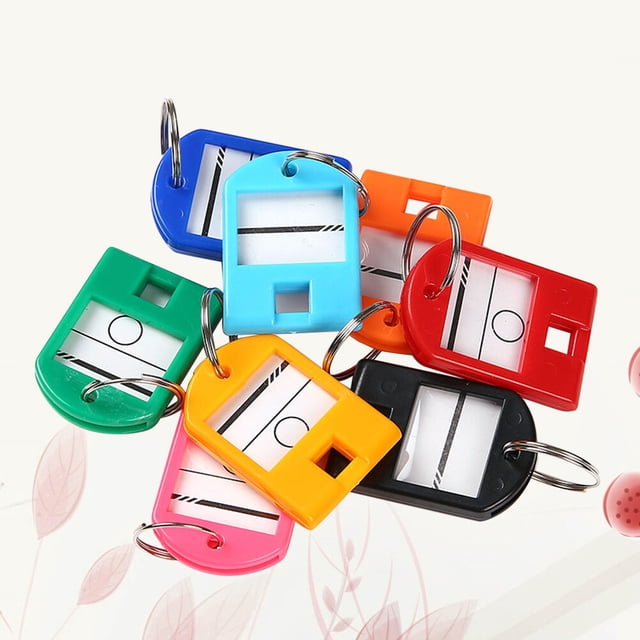 unbranded 50Pcs Assorted Color Clear Plastic Keychains Key Ring Creative Decoration Pendant