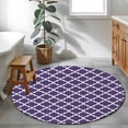thumbnail image 5 of Purple Moroccon Round Rug 3ft Washable Circle Entryway Rugs Non Slip Country Chic Ethnic Minimalist Motifs Area Rug Indoor Floor Carpet for Bedroom Kitchen Living Room Home Office Dining Room Nursery, 5 of 8