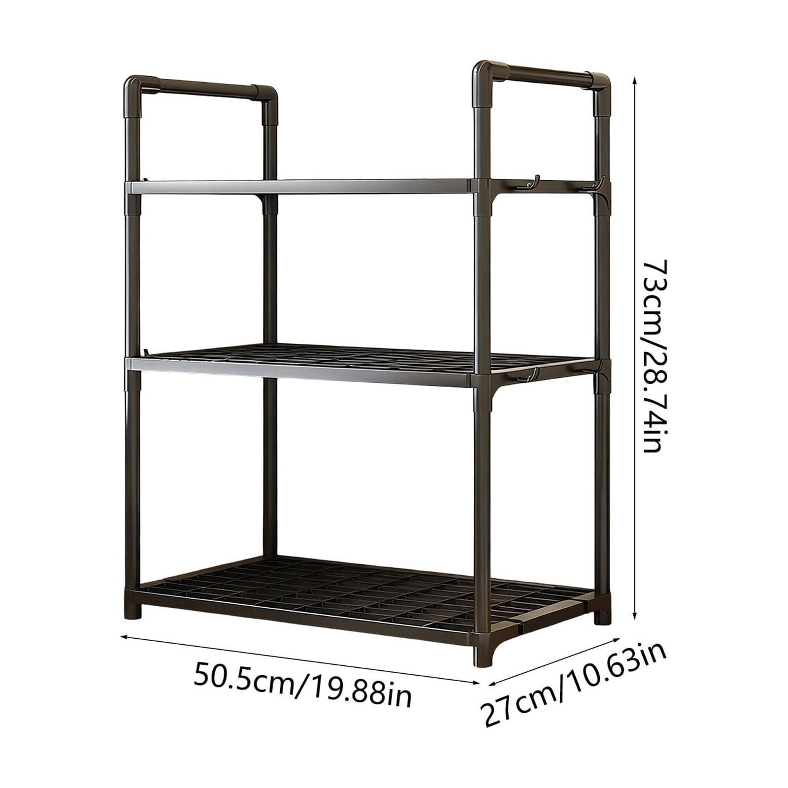 Werulen Multi Layer Kitchen Storage Rack for Home,Floor Standing Storage Rack for Bathroom,Household Organizer for Daily Necessities,Kitchen Bathroom Storage Rack,Multi Layer Floor Storage Shelf
