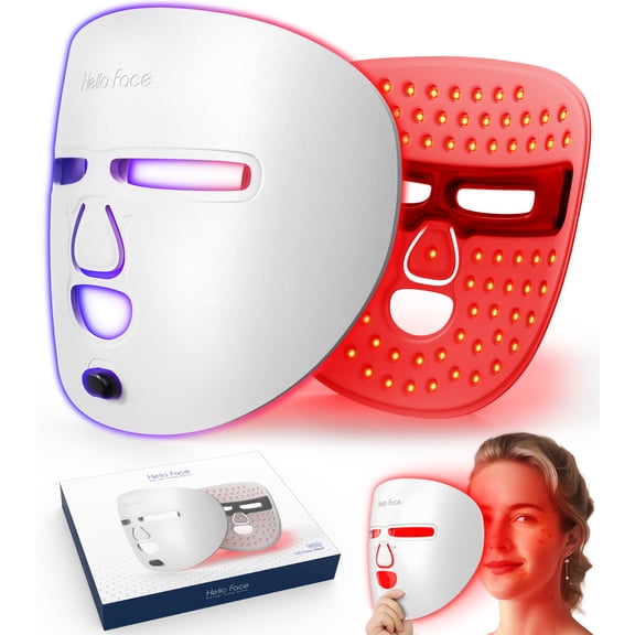 YEVYO LED Face Mask Facial Care Tool, Red Light Therapy Mask for Face for Skincare at Home Travel