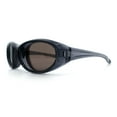 thumbnail image 6 of Oval Beveled Thick Plastic Y2K Sporty Fashion Sunglasses Grey - Brown, 6 of 8