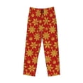 thumbnail image 6 of Uemuo Christmas With Gold Snowflakes Pattern Men's Wide Leg Palazzo Lounge Pants with Pockets Light Weight Loose Comfy Casual Pajama Pants-Medium, 6 of 9