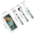 thumbnail image 2 of Zufioo Paper Fox Crow Fantasy Print Children's Knife, Fork and Spoon Three-Piece Set, Toddler Safety Cutlery with Outer Box Suitable for Home and Kindergarten Use, 2 of 8