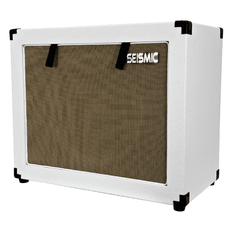 Luke-1x12C - Contemporary Empty 12 Inch Guitar Cabinet - White Tolex /Wheat Cloth Grill