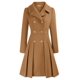 thumbnail image 1 of Gabardina GRACE KARIN con solapa y doble botonadura camel para mujer, 1 of 6