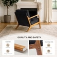 thumbnail image 2 of UBesGoo Modern Accent Chair, Chenille Fabric Armchair with Pillow and Solid Wood, Upholstered Comfy Reading Lounge Chair for Living Room, Black, 2 of 10